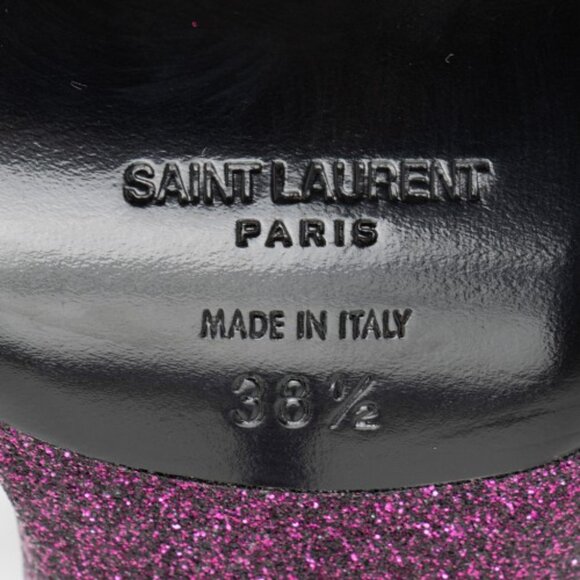 $995 YSL Saint Laurent Glitter Amber Sandals - Size 8.5 / 38.5 true size 8.5M - Picture 10 of 16